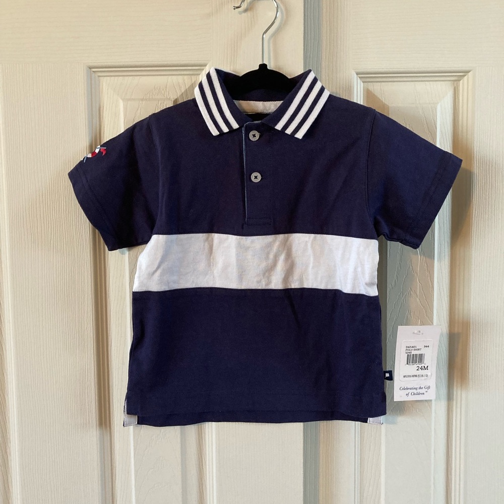 Kitestrings By Hartstrings Boys Blue & White Polo Shirt